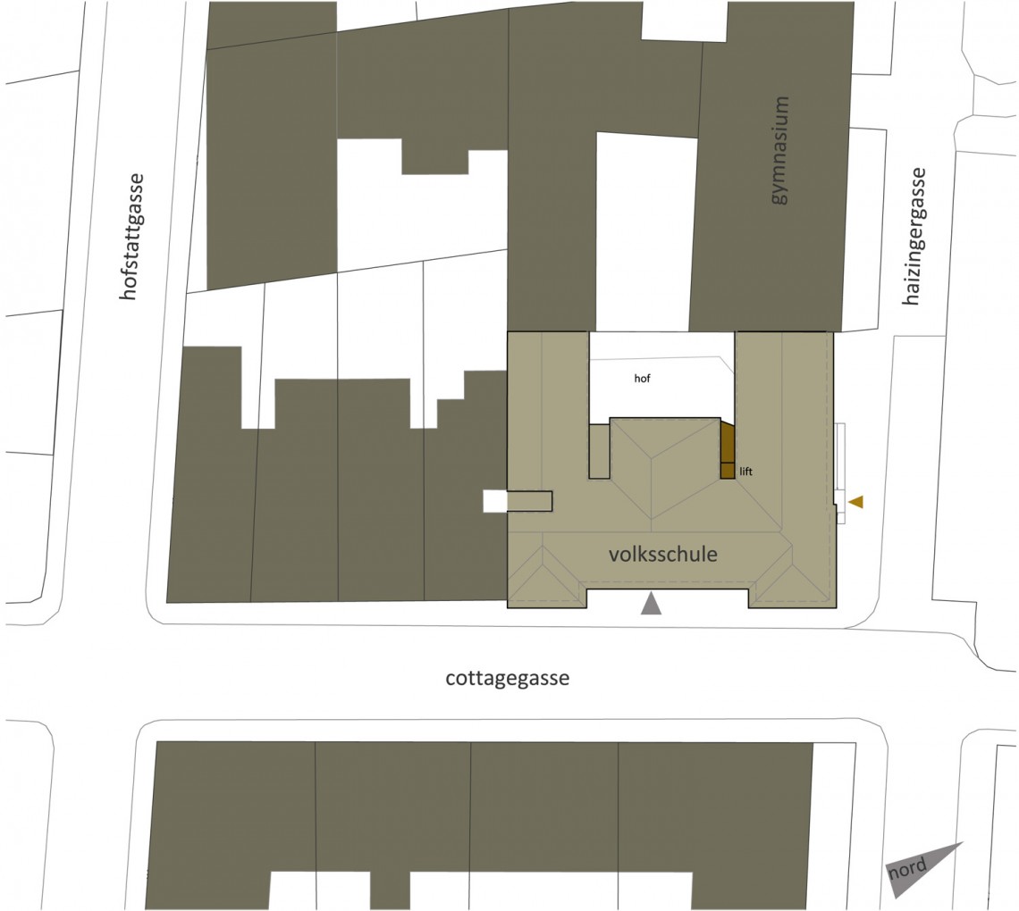 Lageplan Volksschule Cottagegasse Wien